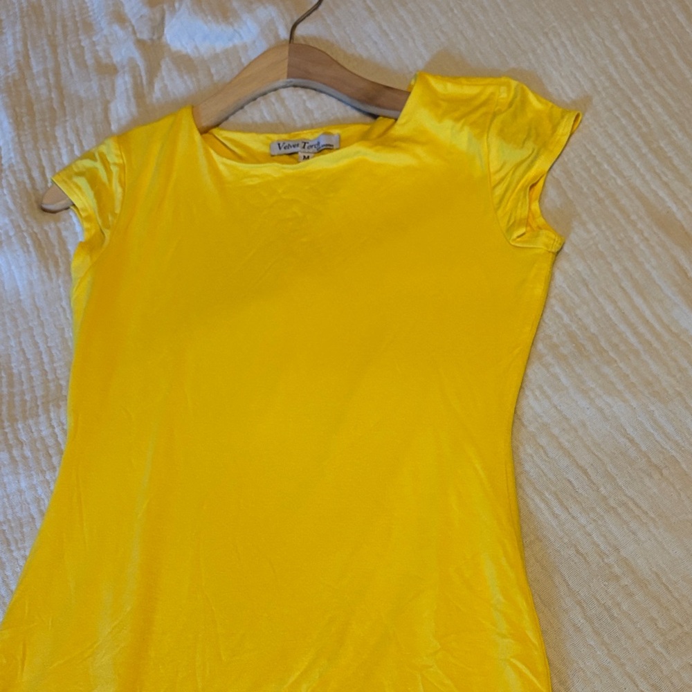 Velvet Torch Short Sleeve Tee in Bright Yellow